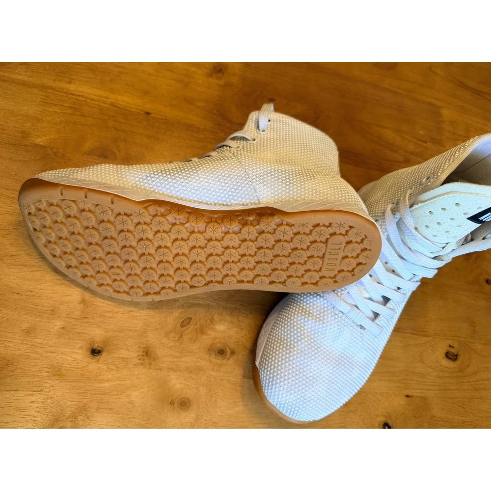 NOBULL Women White Gum SuperFabric High Top Trainer Training Shoes Sneaker